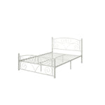 ZUN Full Size Unique Flower Sturdy System Metal Bed Frame with Headboard and Footboard W21428123