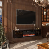 67 in. Black Media TV Stand in High Gloss Paint MDF T3609P347458