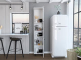 Hobart Pantry, Four Legs, Three Interior Shelves, Two Shelves, Two Cabinets -White B20091871