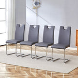 ZUN Modern Dining Chairs Set of 4, Side Dining Room/Kitchen Chairs, Faux Leather Upholstered Seat and N752P186170G