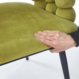 Green Modern chair with golden color iron tube legs, soft cushions and comfortable W234P271317