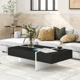 ON-TREND Contemporary Rectangle Design Living Room Furniture, Modern High Gloss Surface Cocktail WF292142AAB