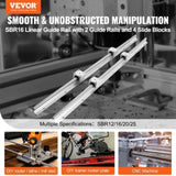 Linear Guide Rail Set, SBR16 2000mm, 2 PCS 78.7 in/2000 mm SBR16 Guide Rails and 4 PCS SBR16UU Slide T3342P360018