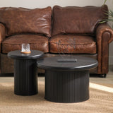 ZUN Modern Round Coffee Table Set – Dual Table Combination with Unique Fluted Table Leg Design, Stylish W2729P199131