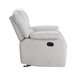 Modern Reclining Chair Gray Chenille Upholstered Pillowtop Arms Solid Wood Frame 1pc Living Room B011P188427