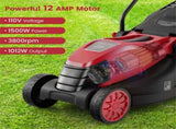 12 ampere 13.5 inch electric rope lawn mower with dual safety switches -Red 48582544
