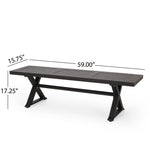 ZUN Outdoor Dining Bench, Antique Matte Black 69930.00BLK