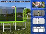 12FT Trampoline Green for Kids & Adults with Basketball Hoop and Ball ,Recreational Trampolines with K1163139545