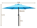7.5ft Patio Umbrella with Crank Handle, Outdoor Market Umbrella with 6 Sturdy Umbrella Ribs 99585097