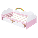 Twin Size Bed with Clouds and Rainbow Decor WF303699AAH