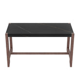 Counter Height Table, 47.5 Inch Faux Marble Finish Bar Dining Table, Modern Bar Tall Dining Table N752P269652B