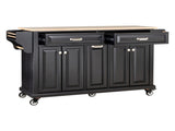 Natural Wood Top Kitchen Island with Storage 91207942