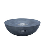 ZUN 42 Inch Outdoor Concrete Propane gas Fire Pit bowl in Dark Gray color W2620P182366