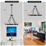 Matte Black Gold Wagon Wheel Chandelier Farmhouse Modern Small Crystal Round Chandelier for Living W1592P233064