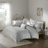 King/Cal King Metallic Printed Duvet Cover Set B03596037
