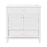 ZUN 30" Bathroom Vanity Base without Sink, Bathroom Cabinet with Two Doors and One Drawer, White WF294109AAK