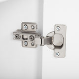 3-Tier Corner Salon Cabinet with 1 Door & 1 Drawer, 15mm E0 Grade Particleboard Matt White, 75.2" H 73777296