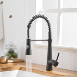 ZUN Commercial Black Kitchen with Pull Down Sprayer, Single Handle Single Lever Kitchen Sink W1932P172271