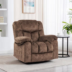 ZUN Swivel and Rocking Recliner Chair with Massage and Heating Bonded Leather Sofa W1403P172917