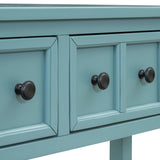 Rustic Entryway Console Table, 60" Long Sofa Table with two Different Size Drawers and Bottom Shelf 93964684