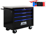 4 DRAWERS MULTIFUNCTIONAL TOOL CART WITH WHEELS-BLACK W1102P182231