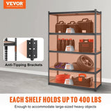 VEVOR Storage Shelving Unit, 5-Tier Adjustable, 2000 lbs Capacity, Heavy Duty Garage Shelves Metal T3342P311743