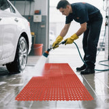 1PC Red Rubber Anti-Fatigue Kitchen Mat, 90x90x1.2cm, Thick Non-Slip Floor Mat 50548526