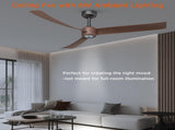 52 Inch Ceiling Fans with Lights Led Remote Control Low Profile Flush Mount for Living Room Bedroom 32111693