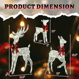 3-Piece Lighted Christmas Reindeer Set Outdoor Decorations, Weather Proof Sparkling Deer 64880726