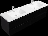 72" Floating Bathroom Vanity with Sink, Modern Wall-Mounted Bathroom Storage Vanity Cabinet with 2 W1573P152693