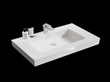 BB02-30-101, Integrated solid surface basin WITHOUT drain and faucet, glossy white color W1865107113