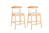 Mid-Century Modern Design Solid Wood 24" Counter Stools ,Upholstered Counter Stools with Wood Legs W2812P269425