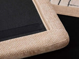 46" Wide Modern Upholstered Chenille Ottoman, Foot Stool Square Footrest with Black Metal Legs for W3098P356195