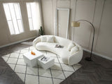 102'' 5-Seater Boucle Sofa Modern Sectional Half Moon Leisure Couch Curved Sofa Teddy Fleece Velet W87661868