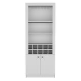 Nero 74-Inch Tall Bar Cabinet 4-Tier Modern Bar Cabinet with Glass Holder Stemware Rack, Wine B070P188834