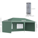 ZUN 10' x 20' Pop Up Canopy party Tent with 4 Sidewalls , Green -AS （Prohibited by 21422743