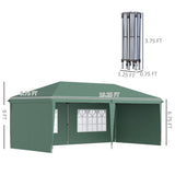 ZUN 10' x 20' Pop Up Canopy party Tent with 4 Sidewalls , Green -AS （Prohibited by 21422743