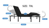 Adjustable Bed Base - Three Fold-TXL-Motorized Head and Foot Incline - Quick and Easy Assembly W162370590