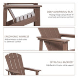 ZUN Adirondack Chair, Faux Wood Patio & Fire Pit Chair, Weather Resistant HDPE for Deck, Outside Garden, W2225142496