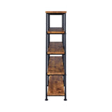 Antique Nutmeg and Black Double-Wide Bookcase B062P153778