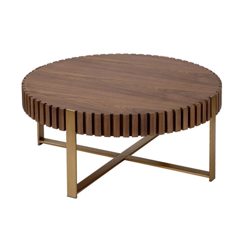 ZUN Modern Handcraft Drum Coffee Table 31.5 inch Round Coffee Table for Living Room,Small Coffee Table W2582P167673