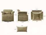 360 Degree Square Swivel Accent Sofa Chair,Fluffy Fabric Lounge Wide Upholstered Reading Chair with W2012P319076