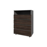 Tokio 4 Drawer Dresser with Open Shelf, Stained Walnut B128P343765