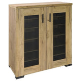 Golden Oak and Black Mesh Door Accent Cabinet B062P145428