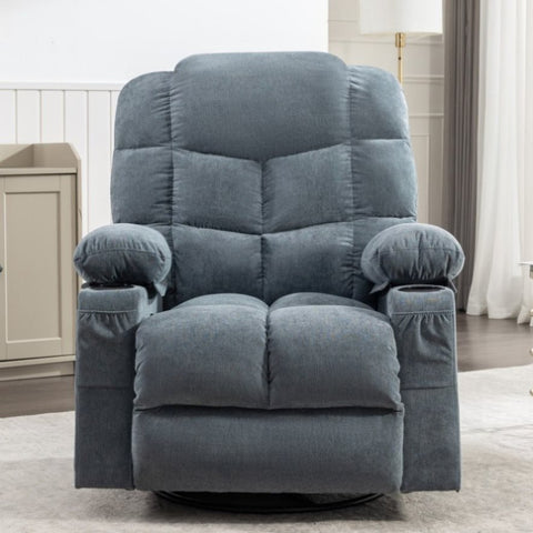 ZUN Massage Rocker Recliner Chair Rocking Chairs for Adults Oversized with 2 Cup Holders, USB Charge 20305629