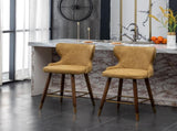 Nevis Mid-century Modern Faux Leather Tufted Nailhead Trim Counter Stool Set of 2, Yellow T2574P165100