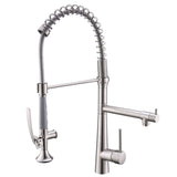 Heavy Duty Commercial Style Kitchen Sink Faucet, Single Handle Pre-Rinse Spring Sprayer Kitchen W1932P172317