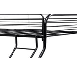 Heavy Duty Twin-Over-Full Metal Bunk Bed, Easy Assembly with Enhanced Upper-Level Guardrail, Black 87935632