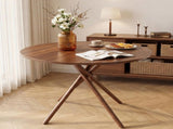 37.4 Inch Round Dining Table for 4-6 People, Cross X Metal Leg Kitchen Dinner Table with Adjustable 92177878