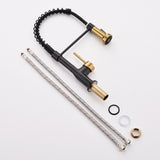 Commercial Black and Gold Kitchen Faucet with Pull Down Sprayer, Single Handle Single Lever Kitchen W1932P172321